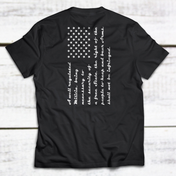 2nd Amendment Flag T-shirt back view